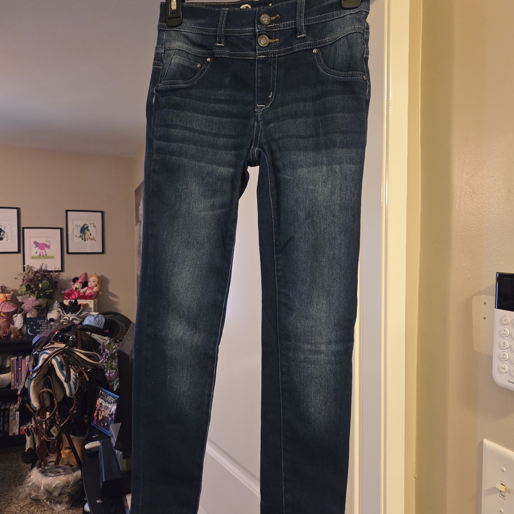 Justice Dark Wash Skinny Jeans
